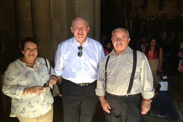 Mr. Wajeeh Nuseibeh with the Australian PM and his wife at the Church of the Holy Sepulcher - Jerusalem, September 2016
